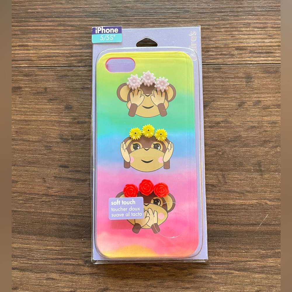 Claire’s Rainbow Monkey iPhone Case for Models 5/5S